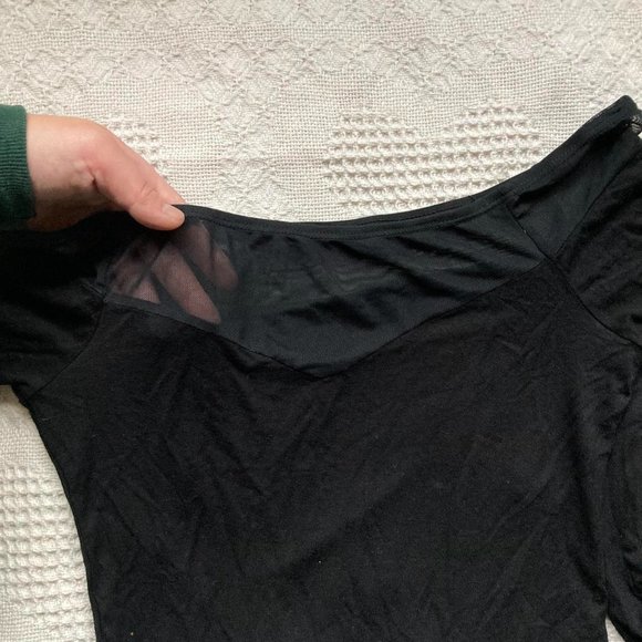 Shein black mesh collar bodysuit - Picture 3 of 4